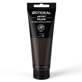 GOTIDEAL Acrylic Paint Raw Umber Tubes(120ml, 4.1 oz) Non Toxic Non Fading,Rich Pigments for Painters, Adults & Kids, Ideal for Canvas Wood Clay Fabric Ceramic Craft Supplies (Raw Umber)