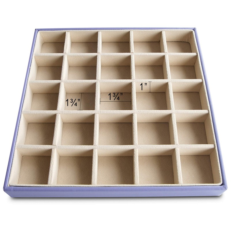 Frebeauty Earring Organizer Classic Jewelry Box 50 Slots Double Layer