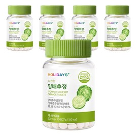 Holidays' convenient cabbage tablets, 5 pieces, 90 tablets / 홀리데이즈 속 편한 양배추정, 5개, 90정