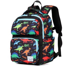 VASCHY Toddler Backpack for Boys, Kids Cute Kindergarten Daycare Children's Rucksack 7L Small School Bag for Travel Dinosaur Black