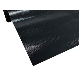 Xinhan Gold/Silver/Black Adhesive Backed Aluminized Thicken Fiberglass Sheet Practical Heat Shield Protection Barrier Cover Aluminized Heat Shielding Mat (Black, 12 x 12 Inch)