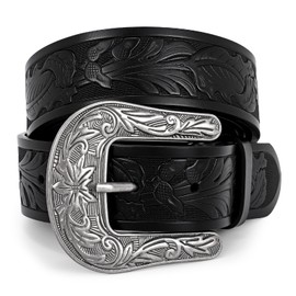 BELTROAD Vintage Western Leather Buckle Belt for Women Men Cowgirl Cowboy Mens Leather Belt Women Western Belt Gifts