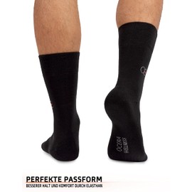 OCERA 6 Pairs of Wellness Health Socks with Terry Cloth Sole for Men and Women, Seamless Lace, Vein-friendly Comfort Waistband: Maximum Wellbeing for Your Feet, 6 Pairs Black (Crew Socks)