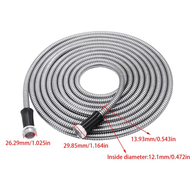 findmall 25 Ft Garden Hose with Nozzle, 304 Stainless Steel