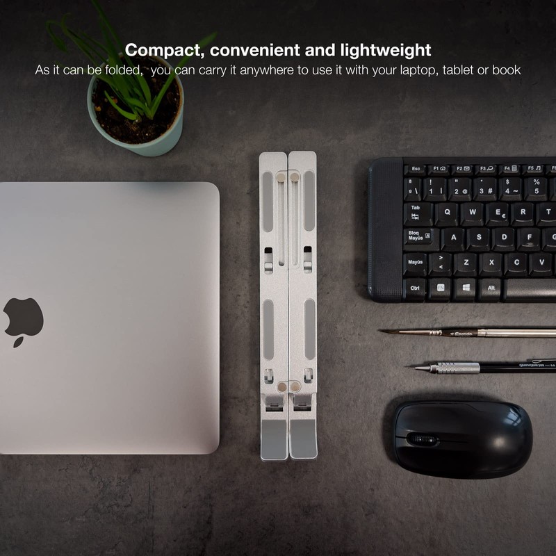 TooQ TQLRS0035-AL - Aluminium Alloy Folding Stand for Laptops, Tablets,