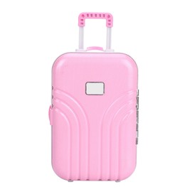 Akozon Baby Suitcase Toy, Cute Plastic Rolling Mini Travel Luggage Box Play Toy Suitcase Baby (Pink) Gift for Birthday Christmas Party Pink