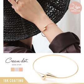 Cream Dot Bangle, Women's, Popular, Hypoallergenic to Metal, Nickel Free, 18k Coating, Thin, Glossy, Vintage Style, Matte, Metal, Plump, Nickel Silver Metal