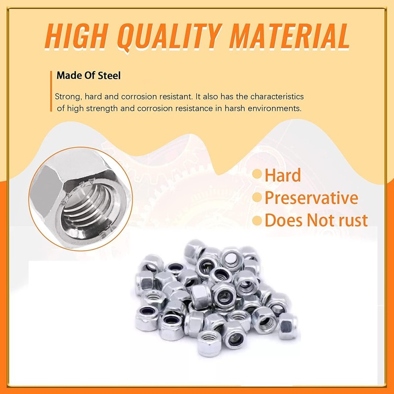 TERF® M4 Nylon Insert Hex Steel Nut M4 (4mm) Self