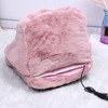 Electric Heated Foot Warmer Pink 5V USB Rechargeable Thickened Foot