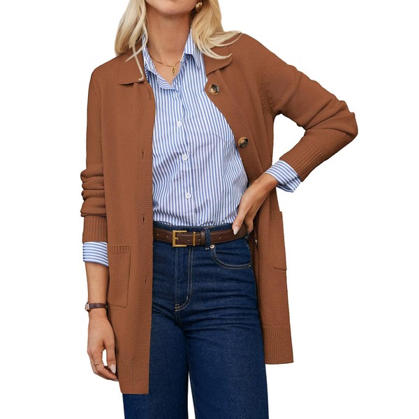 GRACE KARIN Womens Fall Knit Long Cardigan Sweater, Long Sleeve