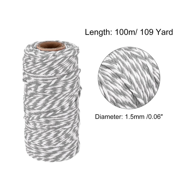 sourcing map Twine Packing String Wrapping Cotton Twine 100M/109 Yard