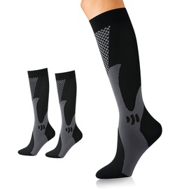 Calf Supporter Socks, Compression, Protection, Calf Supporter, Elastic Stockings, Standing Work, Walking, Sports, Refreshing (Black, S/M)