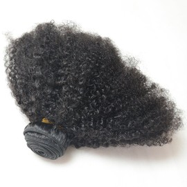 Luwigs Afro Kinky Curly 4B 4C Hair Extensions One Bundle Hair Weave Human Hair Bundles Afro Kinkys Curly Hair Bundles Natural Color (14 Inch, Afro Kinky Curly 4B 4C)
