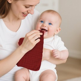 TDHD Muslin Solid Burp Cloths 100% Cotton Large 18''x10'' Extra Soft and Absorbent Multifunctional 6 Pack Baby Burping Cloth for Unisex Boys Girls (Pink Series)