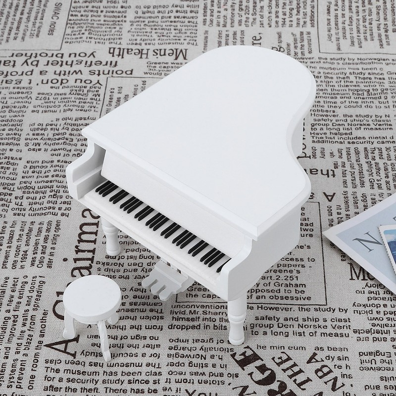 Wood Piano Model Music Box Jewelry Storage Musical Boxes with