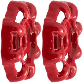 STSTR 2PCS Outdoor Faucet Handles, 6 x 6 mm Square Stem Hole Round Wheel Hose Bib Handle, Red Water Spigot Handle, Rustproof Outdoor Faucet Valve Replacement Parts for Garden Bathroom