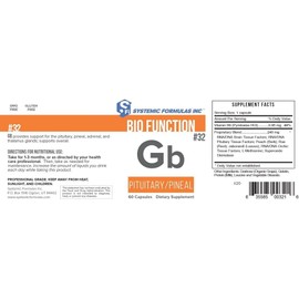 Systemic Formulas #32 Bio Function Gb Pituitary/Pineal 60 Capsules. Supports Mental Clarity and Focus and Normal circadian Rhythms.