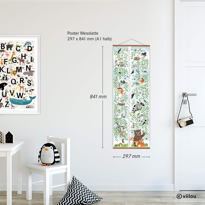 viilou Height Chart Poster Nursery Measuring Bars Baby Room Posters