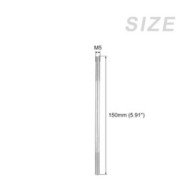 METALLIXITY Double Threaded Rod Bolt with Double Threaded M5 Screw 150mm Length 10pcs 304 Stainless Steel Home Repair