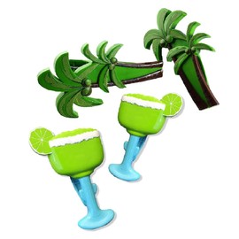 2 Set (4 Ct) Coconut/Lemon Green Cup Beach Towel Clips Jumbo Size for Beach Chair, Cruise Beach Patio, Pool Accessories for Chairs, Household Clip, Baby Stroller