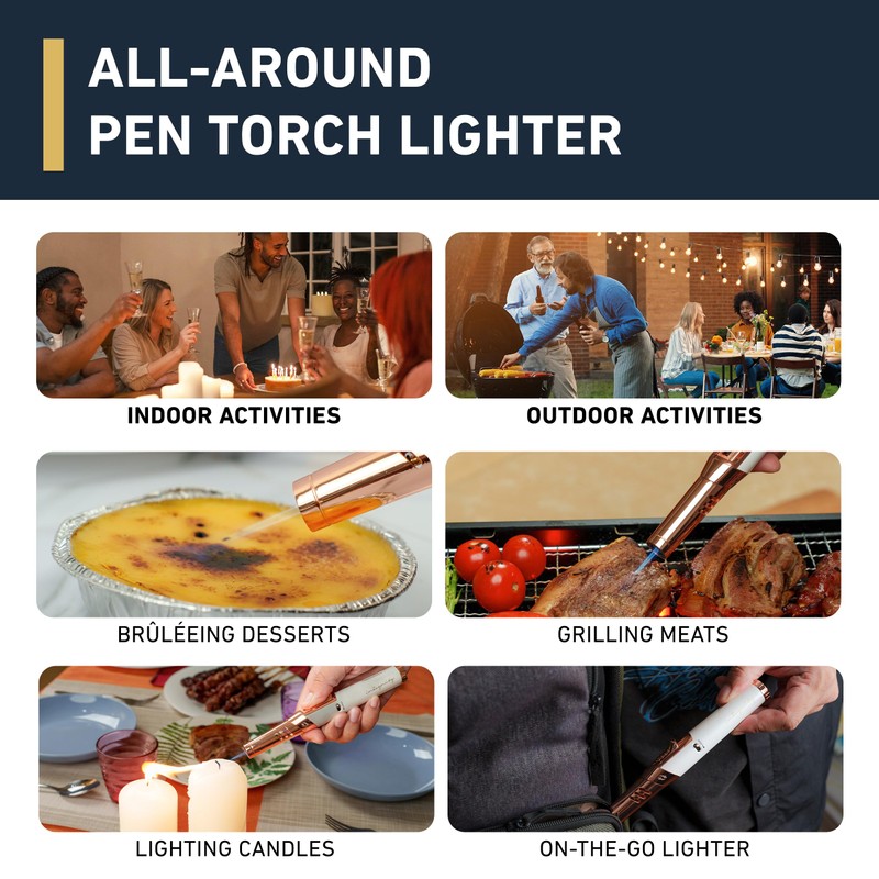 inZaynity Pen Torch Lighter - Windproof Jet Flame, Tiltable Head