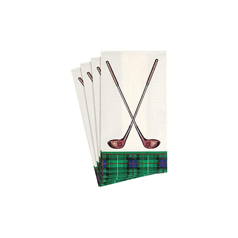Caspari Golfing Paper Guest Towel Napkins - Two Packs of