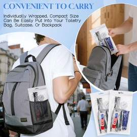 Disposable Toiletry Kits, 6 In 1 Bulk Travel Size Hygiene Care Packages,Essential Men Women Individually Wrapped Personal Toiletries Set for Hotel, Charity/Guests/Shelter/Homeless (Black-40)
