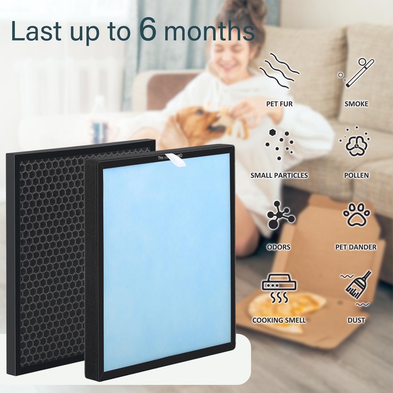 3 Sets HSP001 H13 True Hepa Replacement Filters, Compatible with