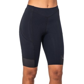 Terry Cycling Caicos Womens Padded Bike Shorts, UPF 50+ Quick Dry Fabric, 10" Inseam Silicone Leg Grip, Flex Air Tour Chamois - Black, Medium