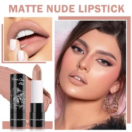 IONSGAKO 3PCS Matte Nude Lipstick Nude Lip Gloss Non-Stick Cup Velvet Lip Stain Long Lasting Matte Lipstick for Women nude Lip Makeup