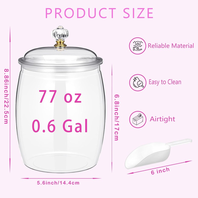 GOCCXL Plastic Candy Jars 4 Pack Candy and Cookie Jar