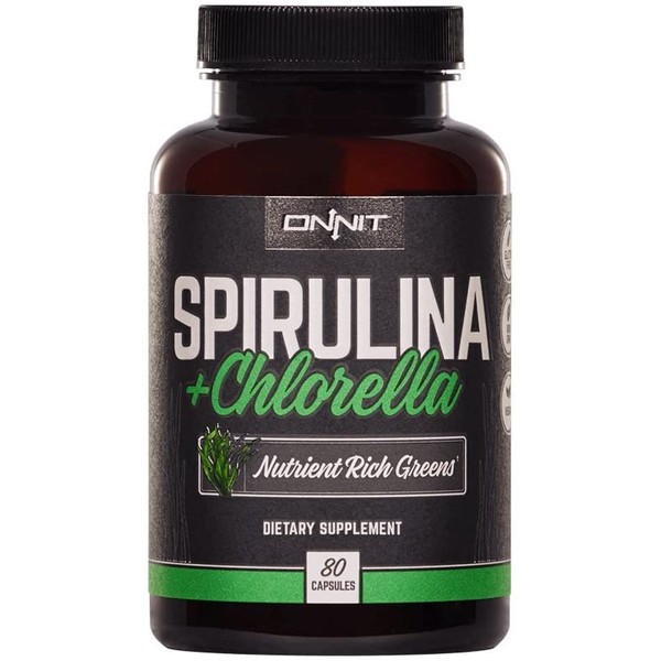 Onnit Spirulina and Chlorella: Nutrient Rich Greens Supplement (80ct)