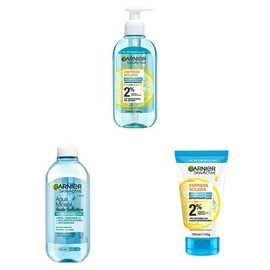 Garnier Express Aclara Gel de Limpieza Anti Acne 200ml  ara Agua Micelar Anti Acne 400 ml  ara Exfoliante Anti Acne 150 ml                            