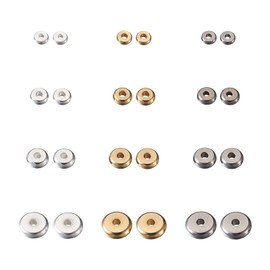 Cheriswelry 120pcs Flat Round Spacer Beads Stainless Steel 3 Colors Metal Coin Discs Loose Beads Spacers for DIY Jewelry Bracelet Making (4mm/5mm/6mm/8mm)