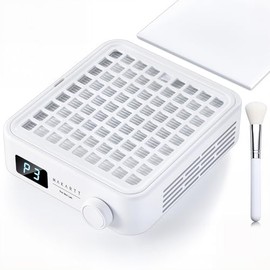Makartt - Colector de polvo de uas MIni profesional potente limpiador de polvo Larina con visualizacin LED, reposamuecas de velocidad ajustable y...  