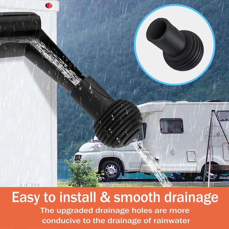 4 Packs RV Gutter Spout Caps, Easy to Install and