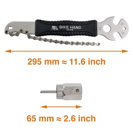 Bikehand Bike Bicycle Cassette Freewheel Removal Tool Chain Whip with 15mm Pedal Wrench 2 in 1 - Great for 5-12 Speed Road & Mountain Bike Cassette