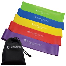 Exercise Bands for Working Out Arms, Legs and Butt – Non-Latex Resistance Bands Set for Women, Men – Physical Therapy, Fitness - 5 Extra Wide Bands of Increasing Resistance - Premium Workout Guide