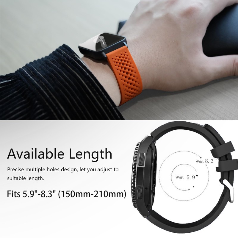 Lamshaw Compatible with CARBINOX Vortex bands, Silicone band with Metal
