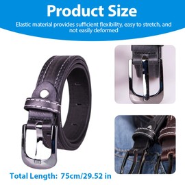 Tomedeks 1 Piece Kids Belt Pu Leather, 75CM Porous Belt Belt For Boys And Girls, Adjustable Vintage Belt For Casual School Uniform Jeans,Boys Belts Age 6-12 (Black，A)