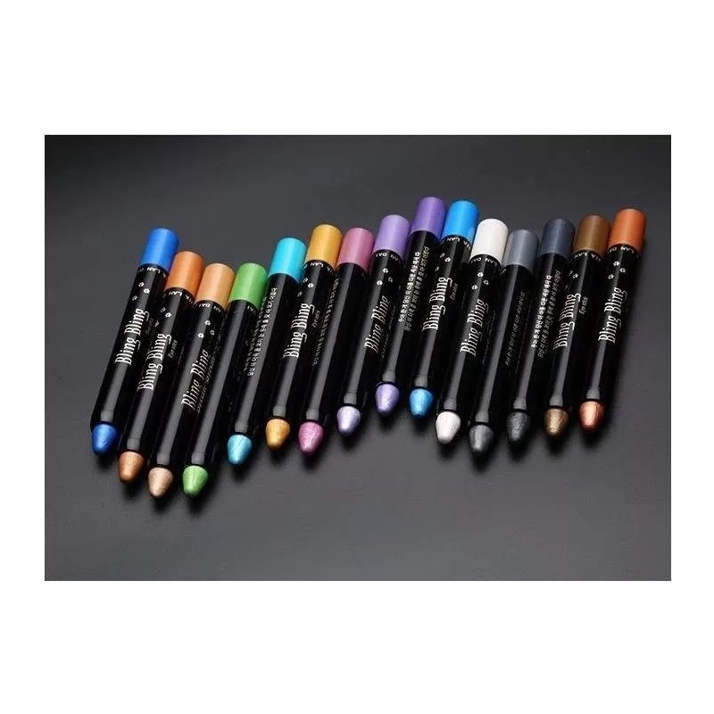 Bling 10 Barras Lapiz Delineador, Sombra Brillante Para Ojos Bling