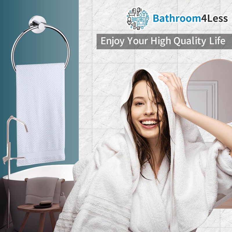 iBathUK Harrow Towel Ring, Stainless Steel Hand Towel Holder, Wall