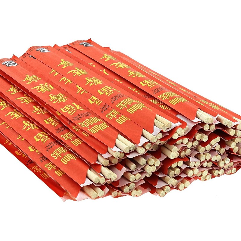 Premium Disposable Bamboo Chopsticks Sleeved and Separated (Bag of 200