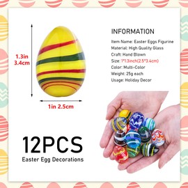 HDCRYSTALGIFTS Crystal Eggs Handmade Tiny Eggs Decorative Home Decoration Collectible Figurines for Boy Girl Party Favor Craft (12 pcs)