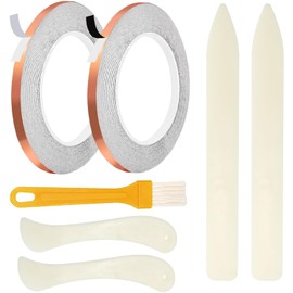 AONUOAO 1/4" Black Back and Silver Back Copper Foil Tape for Stained Glass, Stained Glass Supplies Kit