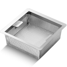 Tuanse 1 Pc 8.5 x 8.5 x 3 Inches Stainless Steel Commercial Floor Drain Strainer Square Floor Drain Filter Accessories for Commercial Kitchen Restaurant Diner Cafe (Inner Handles)