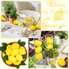 Lorigun 48 Pcs Fake Yellow Lemons with Leaves, Artificial Yellow