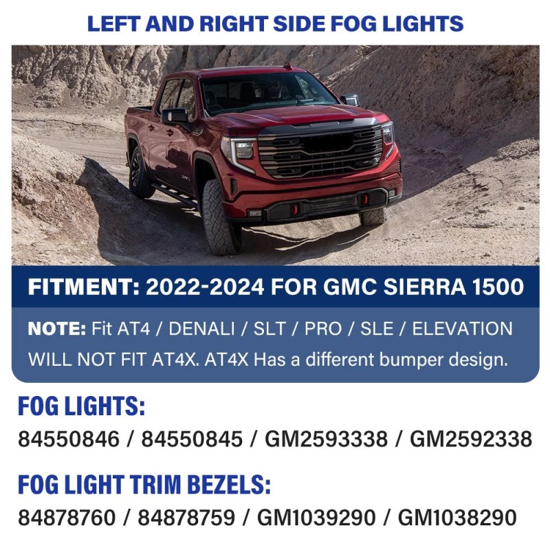 CNPAPC 2 For GMC Sierra 1500 2022 2023 2024 LED