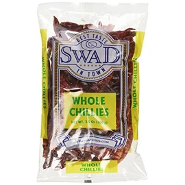 Swad Whole Red Dried Chillies 3.5oz., 100 Grams/ Indian Groceries