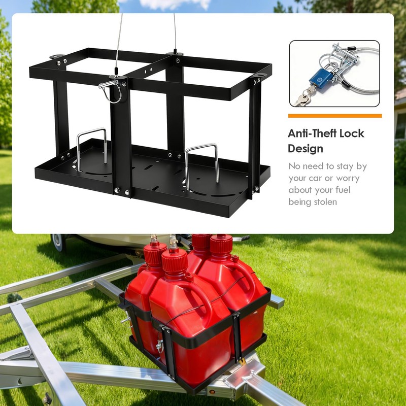 Gas Can Holder for Trailer, Fuel Jug Holder, with 4